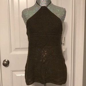 NWT Lauren by Ralph Lauren knitted halter olive S